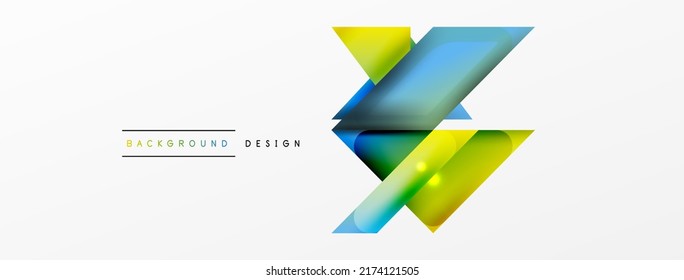 Antecedentes abstractos. Composición de formas geométricas de color simple con efecto 3d, luces y sombras. Ilustración vectorial para fondo de escritorio, pancarta, fondo, tarjeta, ilustración del libro, página de inicio
