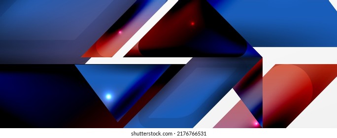 Abstract background. Simple color geometric shapes composition with 3d effect, lights and shadows. Vector Illustration For Wallpaper, Banner, Background, Card, Book Illustration, landing page