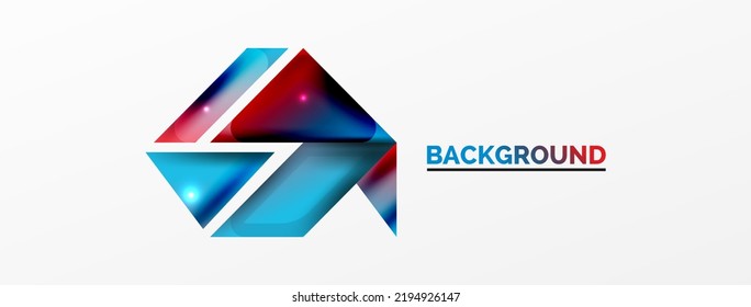 Antecedentes abstractos. Composición de formas geométricas de color simple con efecto 3d, luces y sombras. Ilustración vectorial para fondo de escritorio, pancarta, fondo, tarjeta, ilustración del libro, página de inicio