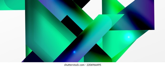 Abstract background. Simple color geometric shapes composition with 3d effect, lights and shadows. Vector Illustration For Wallpaper, Banner, Background, Card, Book Illustration, landing page