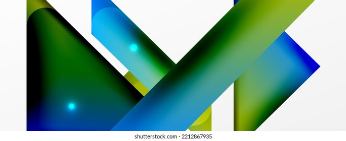 Abstract background. Simple color geometric shapes composition with 3d effect, lights and shadows. Vector Illustration For Wallpaper, Banner, Background, Card, Book Illustration, landing page