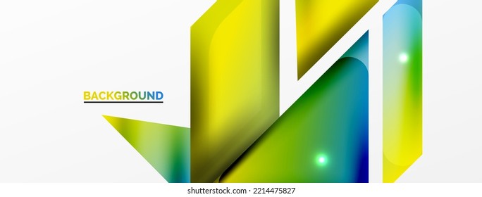 Abstract background. Simple color geometric shapes composition with 3d effect, lights and shadows. Vector Illustration For Wallpaper, Banner, Background, Card, Book Illustration, landing page