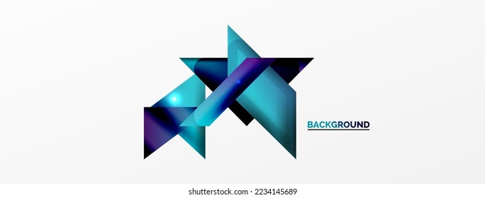 Abstract background. Simple color geometric shapes composition with 3d effect, lights and shadows. Vector Illustration For Wallpaper, Banner, Background, Card, Book Illustration, landing page