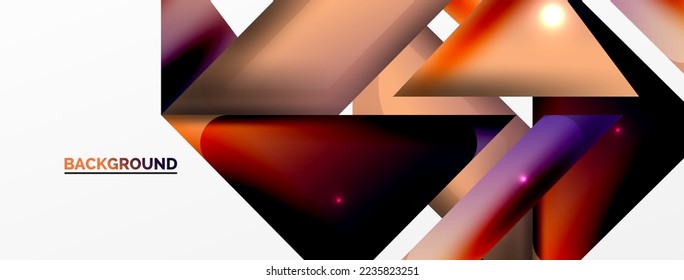 Abstract background. Simple color geometric shapes composition with 3d effect, lights and shadows. Vector Illustration For Wallpaper, Banner, Background, Card, Book Illustration, landing page