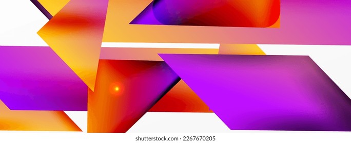 Abstract background. Simple color geometric shapes composition with 3d effect, lights and shadows. Vector Illustration For Wallpaper, Banner, Background, Card, Book Illustration, landing page