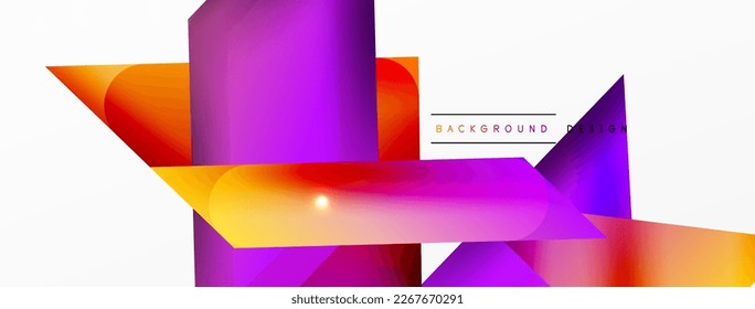 Abstract background. Simple color geometric shapes composition with 3d effect, lights and shadows. Vector Illustration For Wallpaper, Banner, Background, Card, Book Illustration, landing page