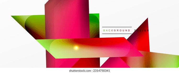 Abstract background. Simple color geometric shapes composition with 3d effect, lights and shadows. Vector Illustration For Wallpaper, Banner, Background, Card, Book Illustration, landing page