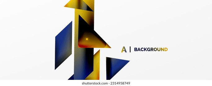 Abstract background. Simple color geometric shapes composition with 3d effect, lights and shadows. Vector Illustration For Wallpaper, Banner, Background, Card, Book Illustration, landing page