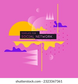 Abstract background with simple elements. An image with a composition of geometric elements and shapes.