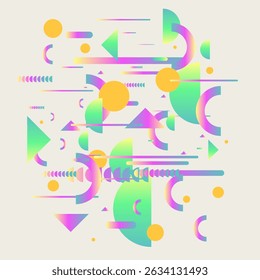 Abstract background with simple elements. An image with a composition of geometric elements and shapes. A template for design and creativity. Vector illustration.