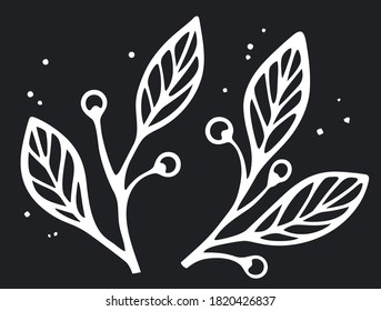Abstrakter Hintergrund mit einfachen, floralen Designelementen und Grunge-Textur
