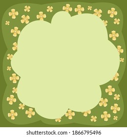 Abstract background with simple flowers. Composition in the form of clouds. Cartoon flat style. Illustration. Vector