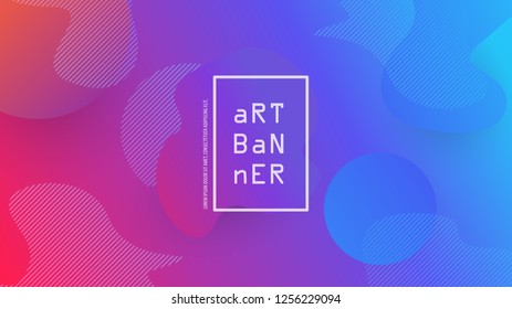Abstract Background with Simple Geometric Shape. Vibrant  Colour Gradient. Cool Fluid Background. Template for Banner, Poster or Flyer Design. Vector Illustration.