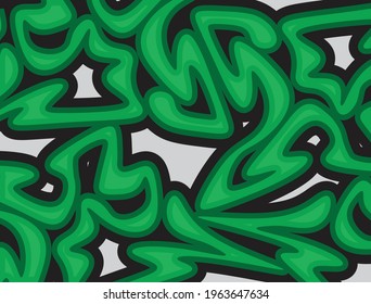 Abstract background with simple green waving lines pattern