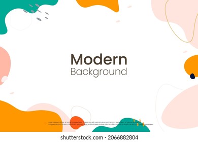 Abstract Background Simple Hand Drawn Minimalist Style with Free Shape and Pastel Colors