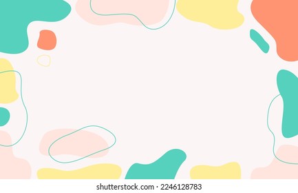 Abstract Background Simple Hand Drawn Minimalist Style with Free Shape and Pastel Colors. Vector Background Illustration for presentation