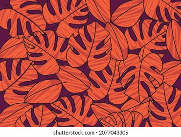 Abstract background with simple leaves pattern