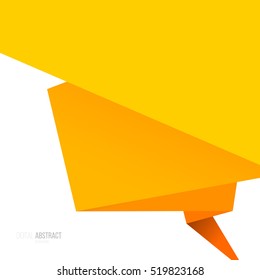Abstract background with simple modern origami paper form. Vector illustration. 