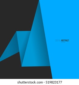 Abstract background with simple modern origami paper form. Vector illustration. 