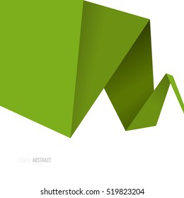 Abstract background with simple modern origami paper form. Vector illustration. 