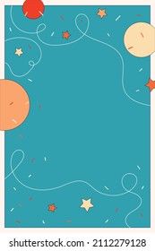 Fondo abstracto con formas simples, líneas y puntos. Ilustración vectorial en graciosos dibujos animados estilo retro moderno.