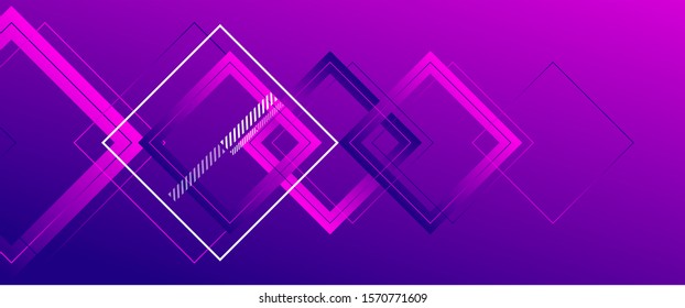 Abstract background with simple square or rectangle geometrical shapes. Geometric template with fluid gradients. Line design, technology hi-tech digital illustrations. Vector Illustration For