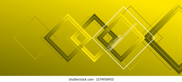 Abstract background with simple square or rectangle geometrical shapes. Geometric template with fluid gradients. Line design, technology hi-tech digital illustrations. Vector Illustration For