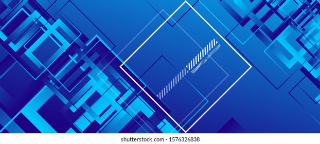 Abstract background with simple square or rectangle geometrical shapes. Geometric template with fluid gradients. Line design, technology hi-tech digital illustrations. Vector Illustration For
