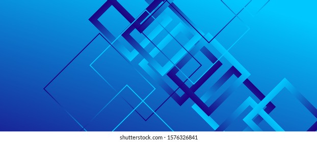 Abstract background with simple square or rectangle geometrical shapes. Geometric template with fluid gradients. Line design, technology hi-tech digital illustrations. Vector Illustration For