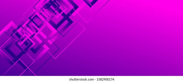 Abstract background with simple square or rectangle geometrical shapes. Geometric template with fluid gradients. Line design, technology hi-tech digital illustrations. Vector Illustration For