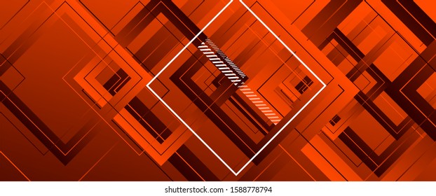 Abstract background with simple square or rectangle geometrical shapes. Geometric template with fluid gradients. Line design, technology hi-tech digital illustrations. Vector Illustration For