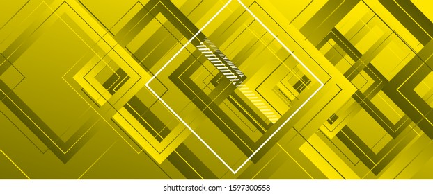 Abstract background with simple square or rectangle geometrical shapes. Geometric template with fluid gradients. Line design, technology hi-tech digital illustrations. Vector Illustration For