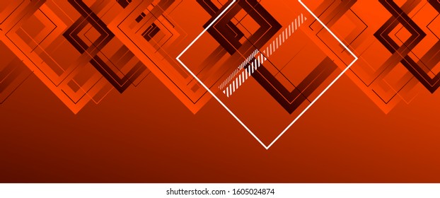 Abstract background with simple square or rectangle geometrical shapes. Geometric template with fluid gradients. Line design, technology hi-tech digital illustrations. Vector Illustration