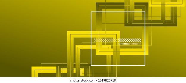Abstract background with simple square or rectangle geometrical shapes. Geometric template with fluid gradients. Line design, technology hi-tech digital illustrations. Vector Illustration For
