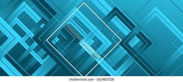 Abstract background with simple square or rectangle geometrical shapes. Geometric template with fluid gradients. Line design, technology hi-tech digital illustrations. Vector Illustration