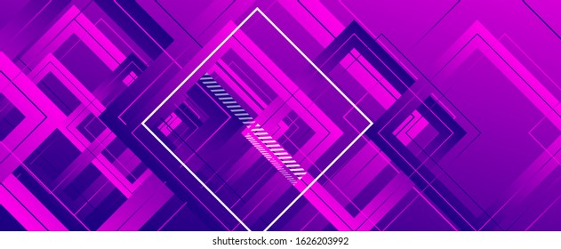 Abstract background with simple square or rectangle geometrical shapes. Geometric template with fluid gradients. Line design, technology hi-tech digital illustrations. Vector Illustration 