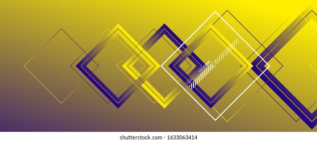 Abstract background with simple square or rectangle geometrical shapes. Geometric template with fluid gradients. Line design, technology hi-tech digital illustrations. Vector Illustration For