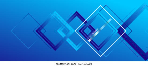 Abstract background with simple square or rectangle geometrical shapes. Geometric template with fluid gradients. Line design, technology hi-tech digital illustrations. Vector Illustration For