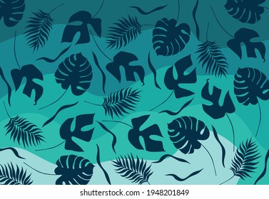 Fondo abstracto con patrón de hojas tropicales simples