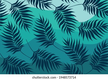 Fondo abstracto con patrón de hojas tropicales simples