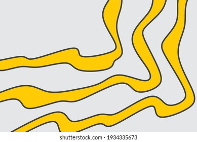 Abstract background with simple yellow waving lines