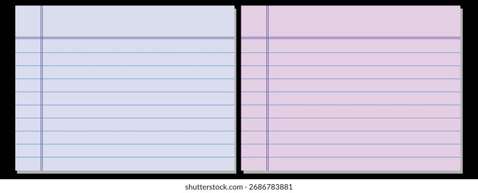 Plano de fundo abstrato simulando folha de notebook realista para sites e recursos gráficos. Ilustração de vetor	
