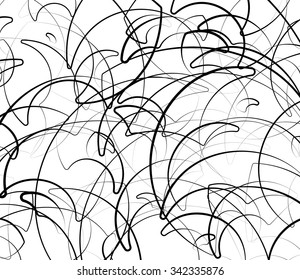 Abstract background with sinuous, curvy lines. Vector art.