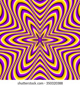 Abstract background with six-pointed yellow star (motion illusion)