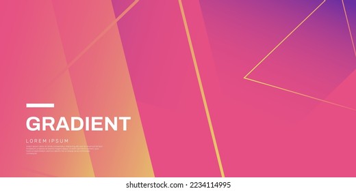 Fondo abstracto con rayas degradadas de color rosa y naranja. Gradiente suave para banner horizontal, sitio web, página de inicio, encabezado. Vector eps 10