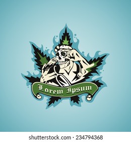 Abstract background with skull doctor