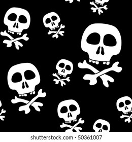Abstract background with skulls. Seamless pattern. Vector illustration.
