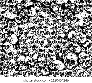 Abstract background with skulls - vector illustration