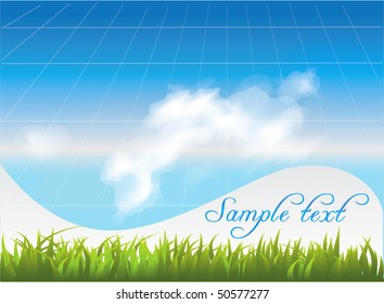 abstract background with the sky and green grass.