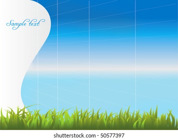 abstract background with the sky and green grass.
